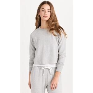 Splits59 Warm Up Crop Fleece Sweatshirt Heather Grey - S